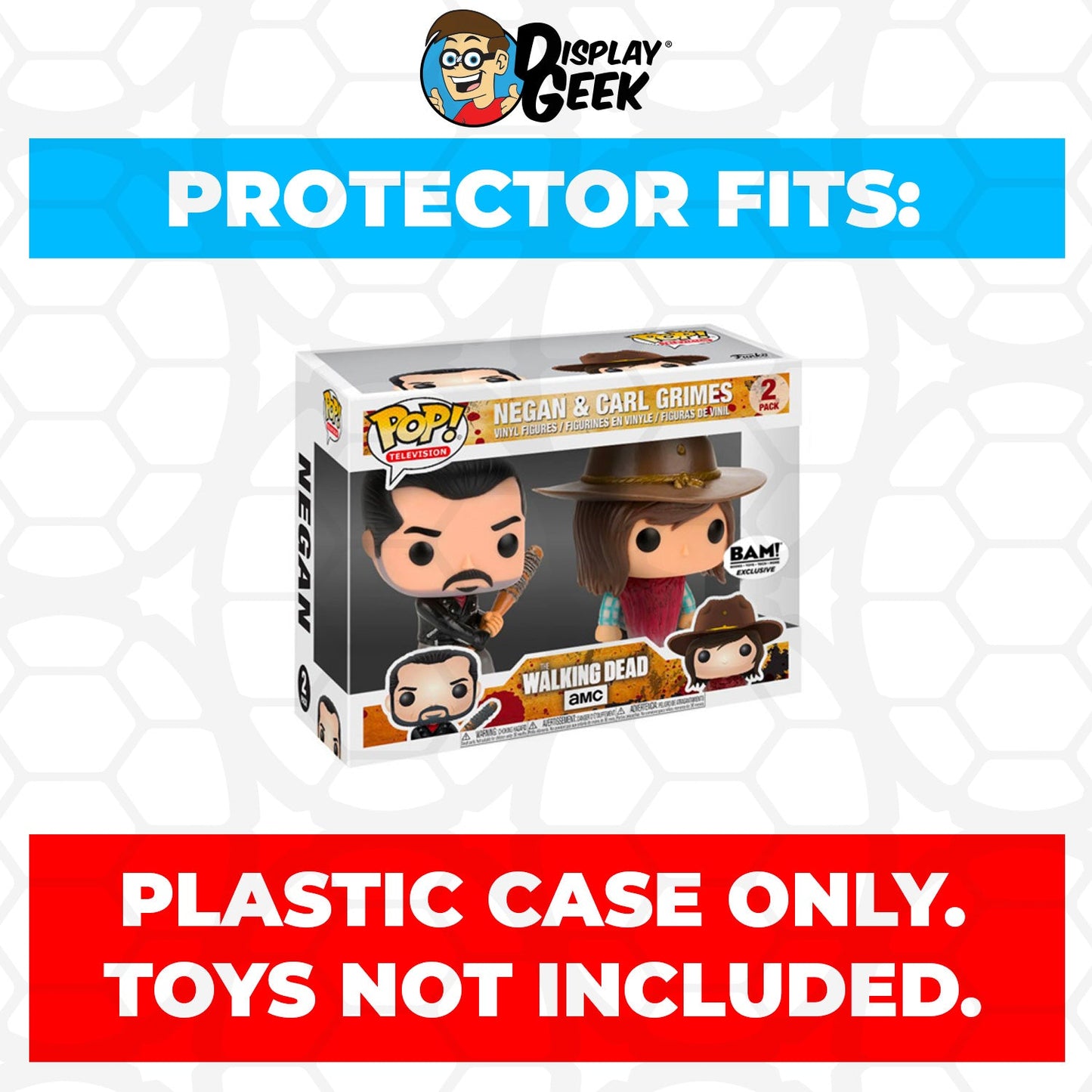 Pop Protector for 2 Pack Negan & Carl Grimes Funko Pop - PPG Pop Protector Guide Search Created by Display Geek