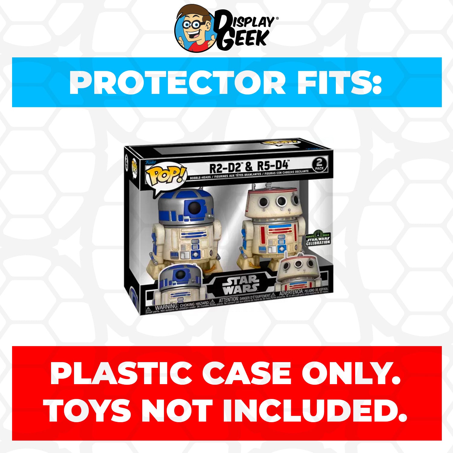 Pop Protector for 2 Pack R2-D2 & R5-D4 Funko Pop - PPG Pop Protector Guide Search Created by Display Geek