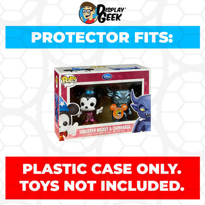 Pop Protector for 2 Pack Sorcerer Mickey & Chernabog Metallic SDCC Funko Pop - PPG Pop Protector Guide Search Created by Display Geek