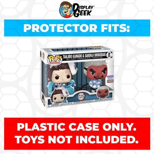 Pop Protector for 2 Pack Tanjiro Kamado & Sakonji Urokodaki SDCC Funko Pop - PPG Pop Protector Guide Search Created by Display Geek