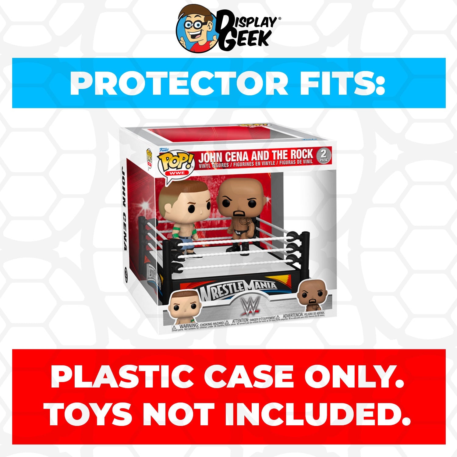 Pop Protector for 2 Pack WWE Ring John Cena and The Rock Funko Pop - PPG Pop Protector Guide Search Created by Display Geek