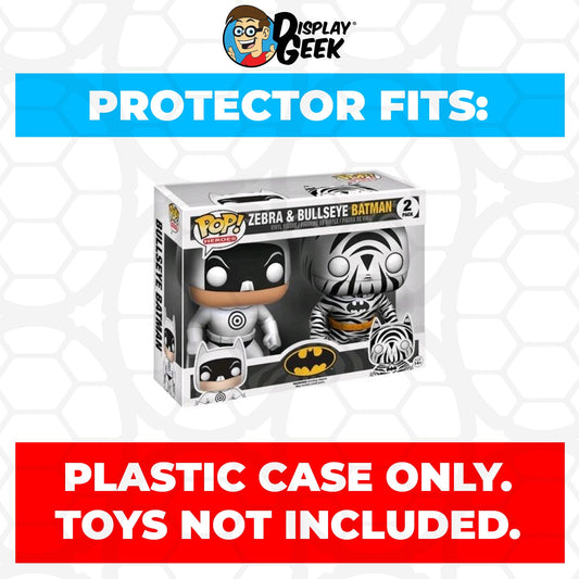 Pop Protector for 2 Pack Zebra & Bullseye Batman Funko Pop - PPG Pop Protector Guide Search Created by Display Geek