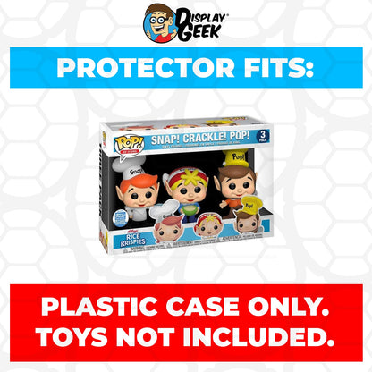 Pop Protector for 3 Pack Rice Krispies Snap! Crackle! Pop! Funko Pop - PPG Pop Protector Guide Search Created by Display Geek