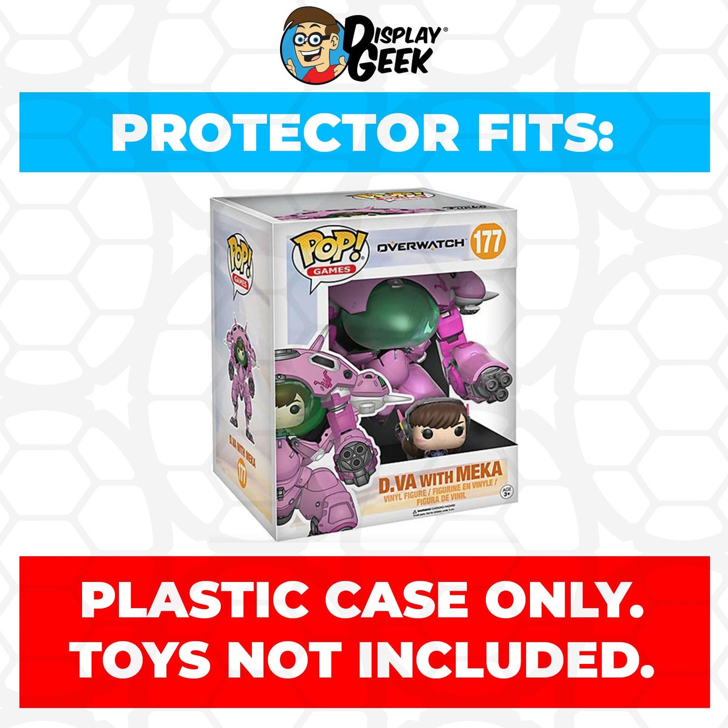 Pop Protector for 6 inch D.Va with MEKA Pink #177 Super Funko Pop - PPG Pop Protector Guide Search Created by Display Geek