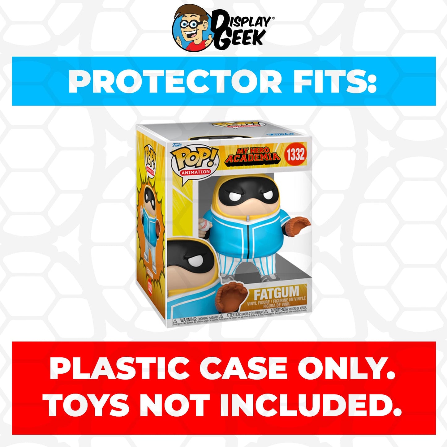 Pop Protector for 6 inch Fatgum HLB Baseball #1332 Super Size Funko Pop - PPG Pop Protector Guide Search Created by Display Geek