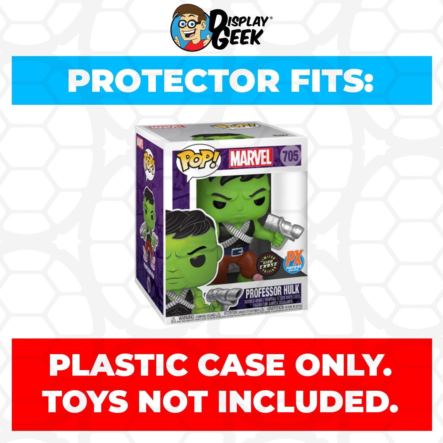 Pop Protector for 6 inch Professor Hulk Chase Glow #705 Super Funko Pop - PPG Pop Protector Guide Search Created by Display Geek