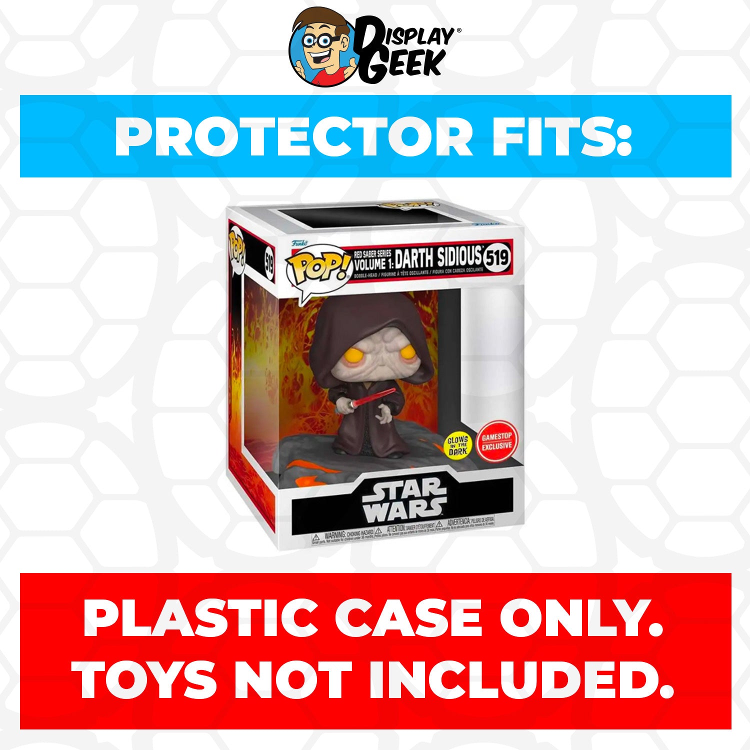 Pop Protector for Red Saber Series Volume 1 Darth Sidious Glow #519 Funko Pop Deluxe - PPG Pop Protector Guide Search Created by Display Geek