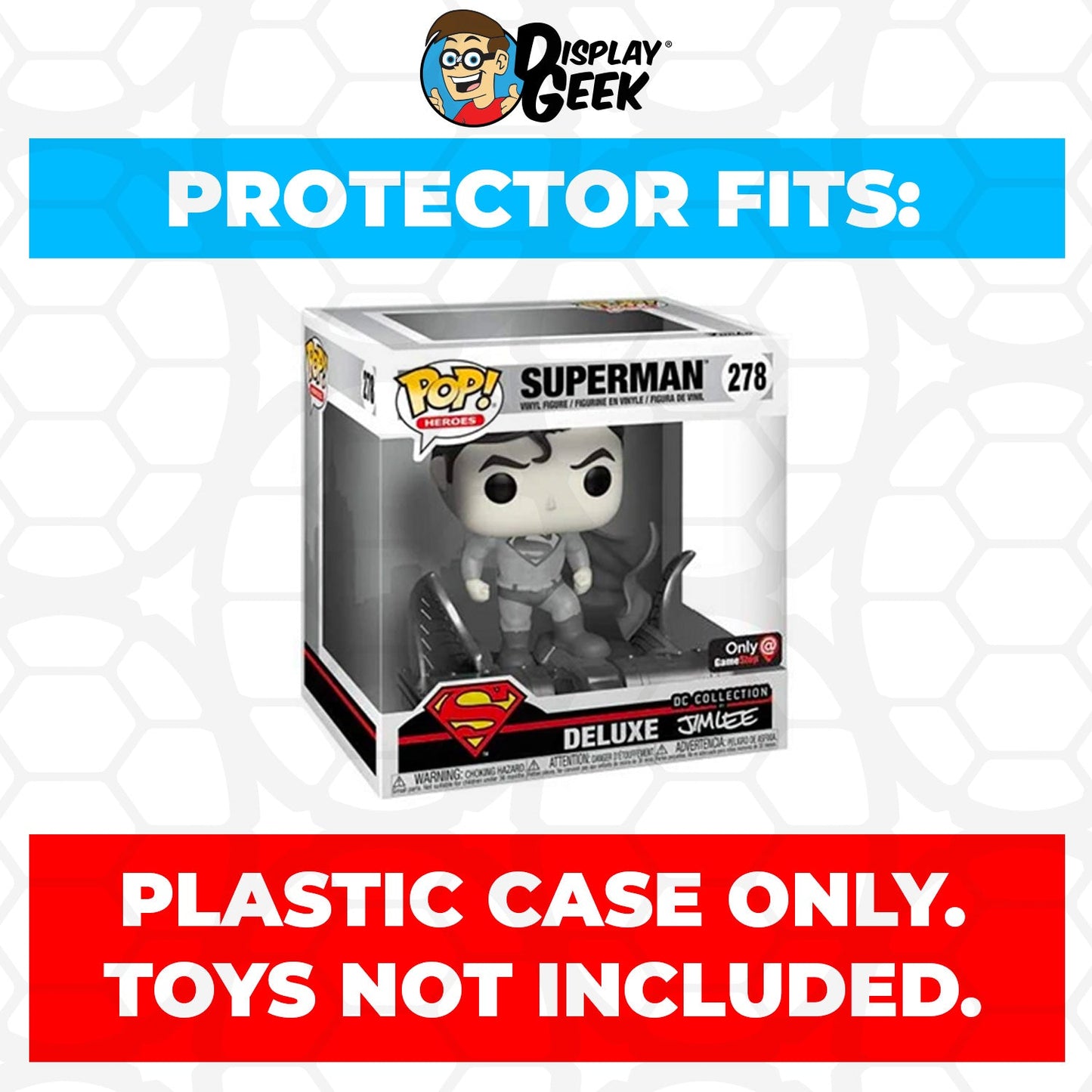 Pop Protector for Superman Jim Lee Black & White #278 Funko Pop Deluxe - PPG Pop Protector Guide Search Created by Display Geek