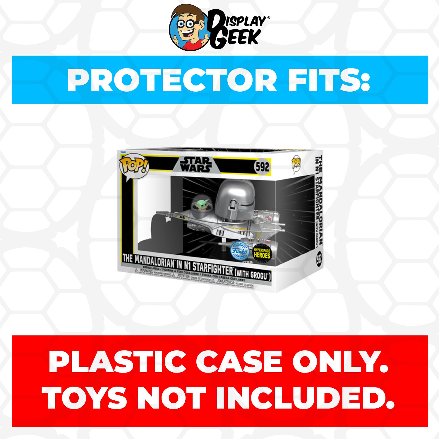 Pop Protector for The Mandalorian in N1 Starfighter with Grogu #592 Funko Pop Rides - PPG Pop Protector Guide Search Created by Display Geek